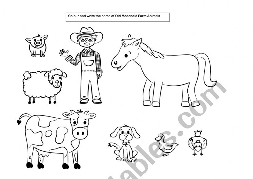 Old Mcdonald Farm worksheet