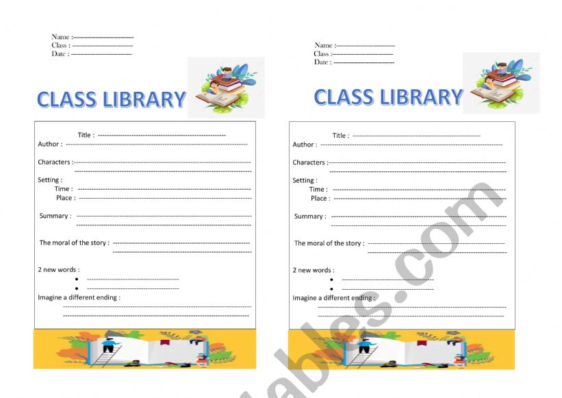 class library worksheet