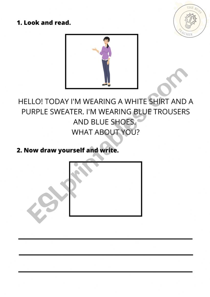 Read and write.  worksheet