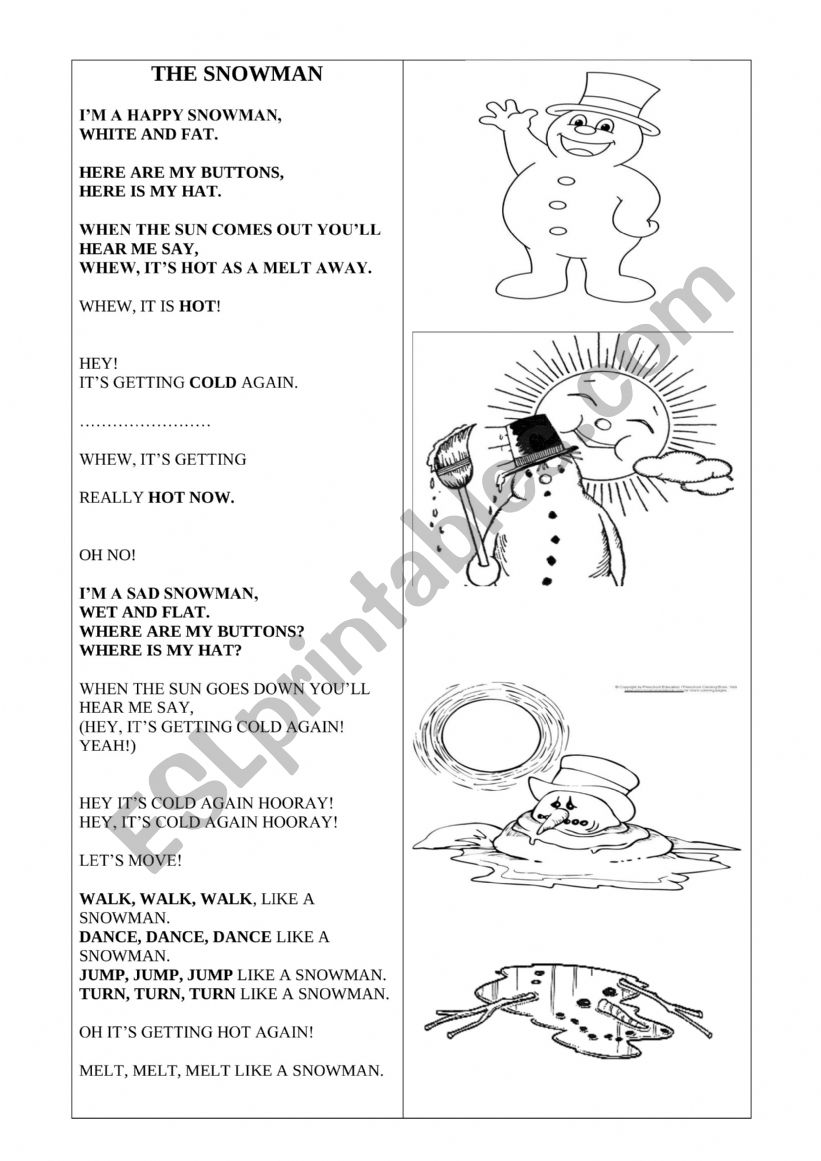 the snowman worksheet