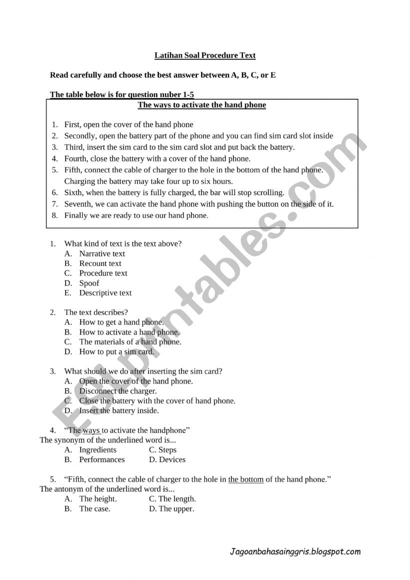 exercise if procedure  worksheet