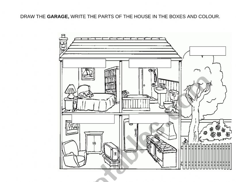 Parts of the house - ESL worksheet by lrodriguez_rove