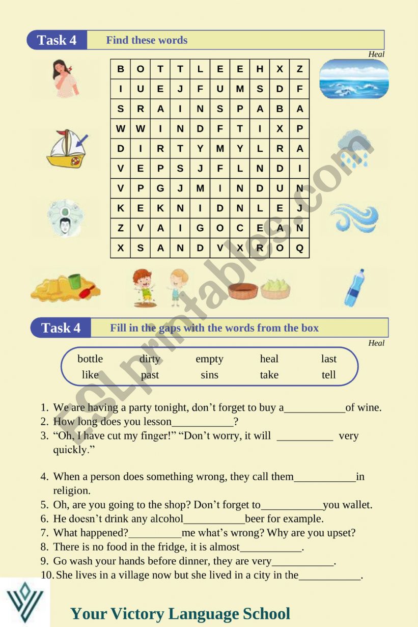 Heal, by Tom Odell, Vocabulary Practice