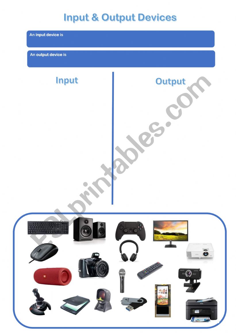 Input and output worksheet