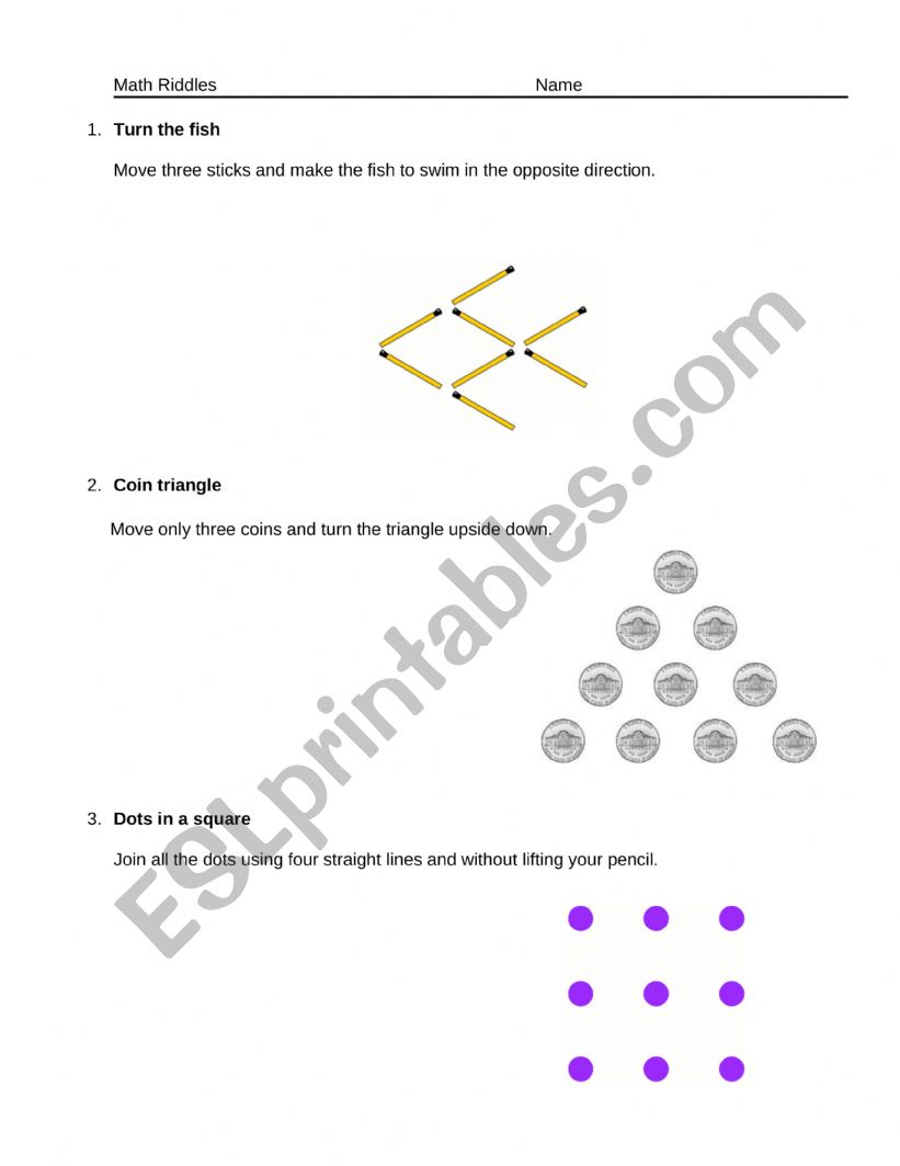 Math Scavenger Hunt worksheet