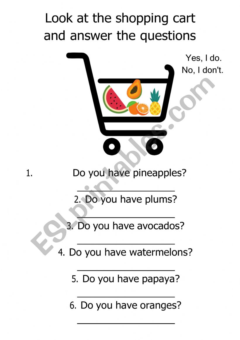 Fruits and Simple Present worksheet