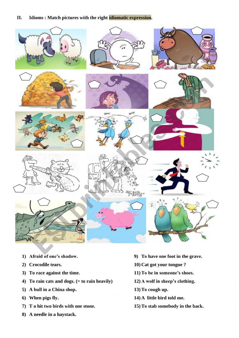 idioms worksheet