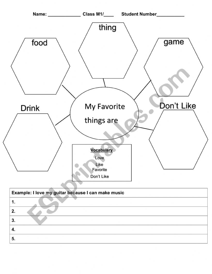 Favorite worksheet