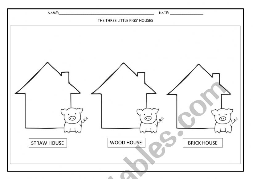 Three Little Pigs worksheet