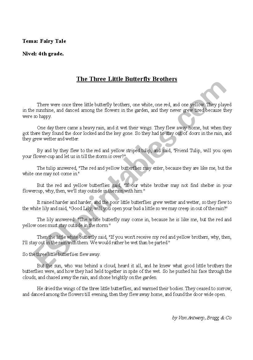 Fary tales worksheet