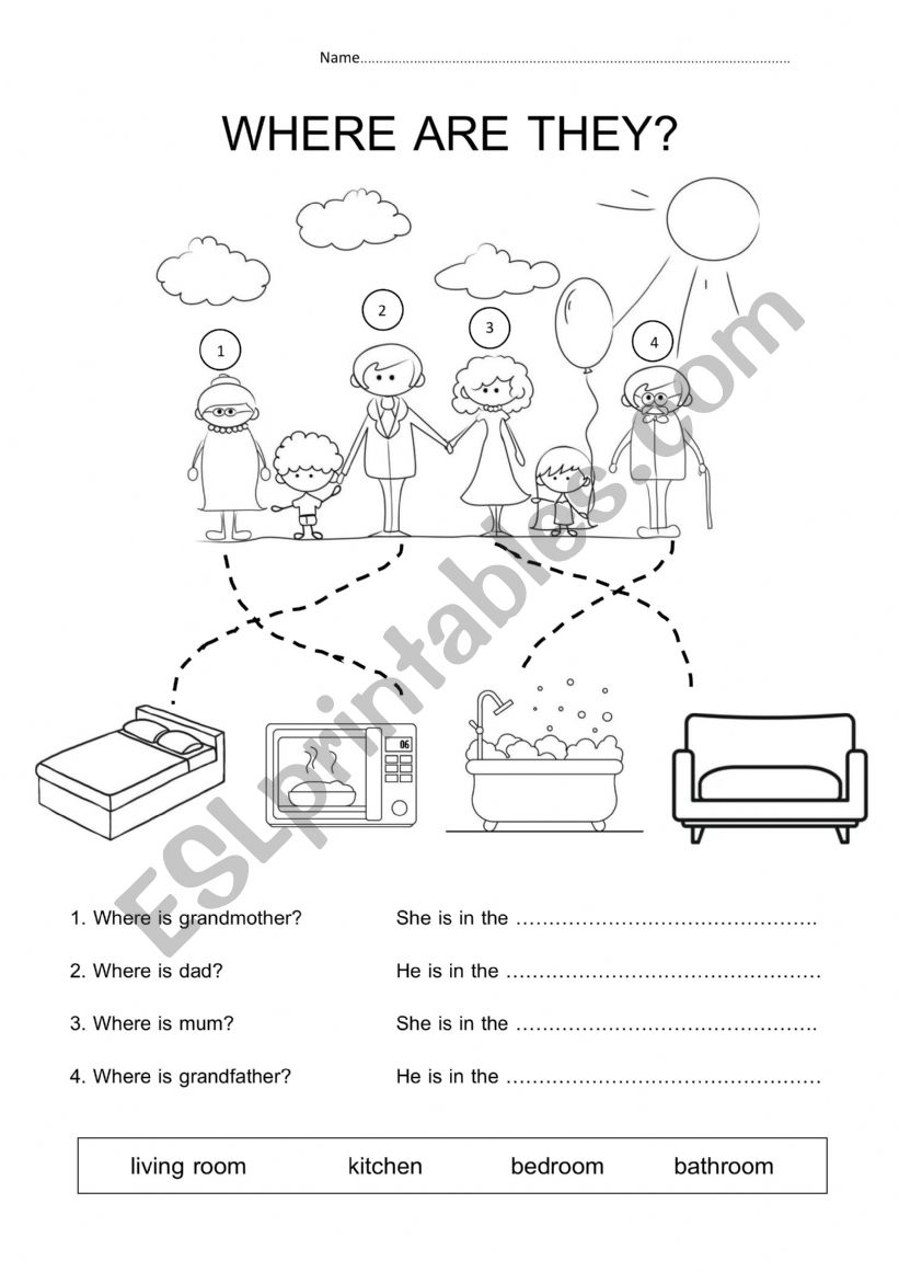 Where are they? worksheet