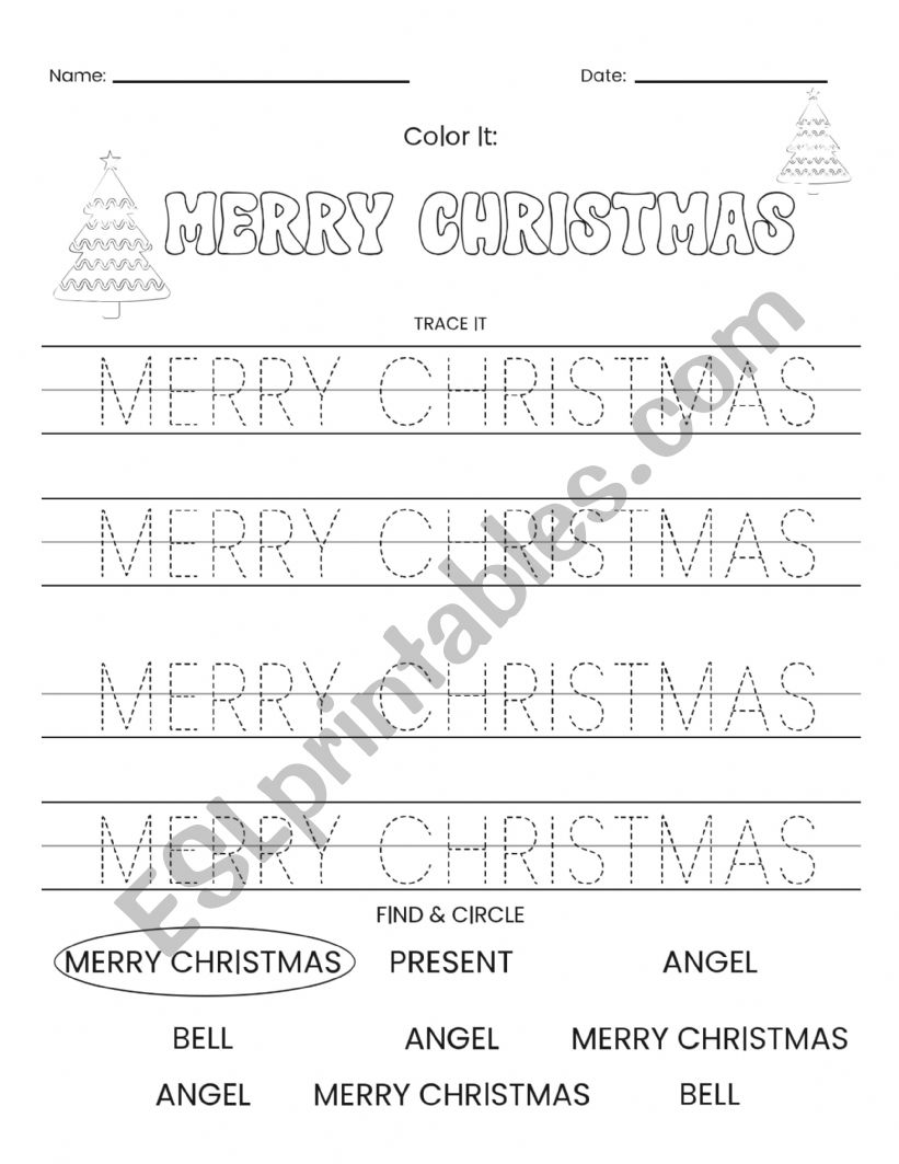 Christmas Words worksheet