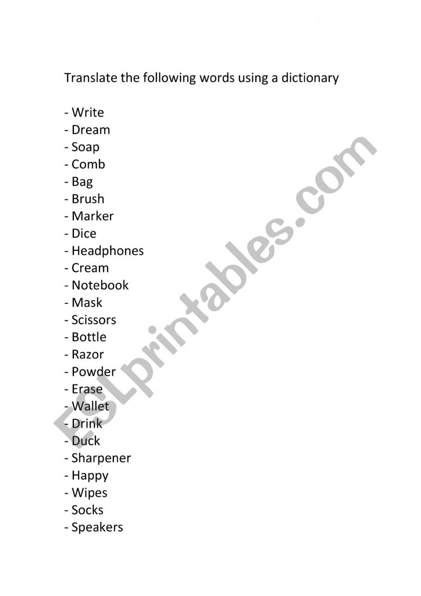 Verbs  worksheet