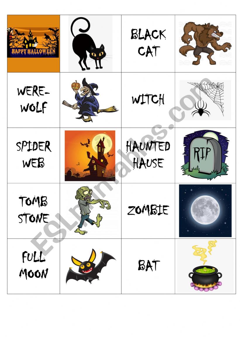 Halloween domino worksheet