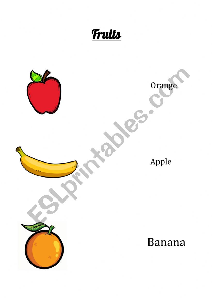 Fruits and colors worksheet