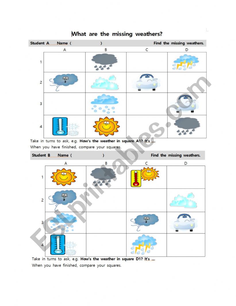 weather information gap worksheet