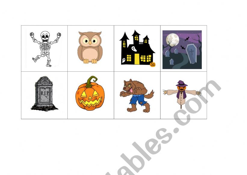 Halloween vocabulary worksheet