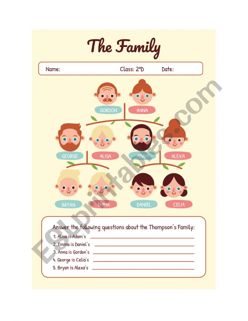 FAMILY TREE worksheet
