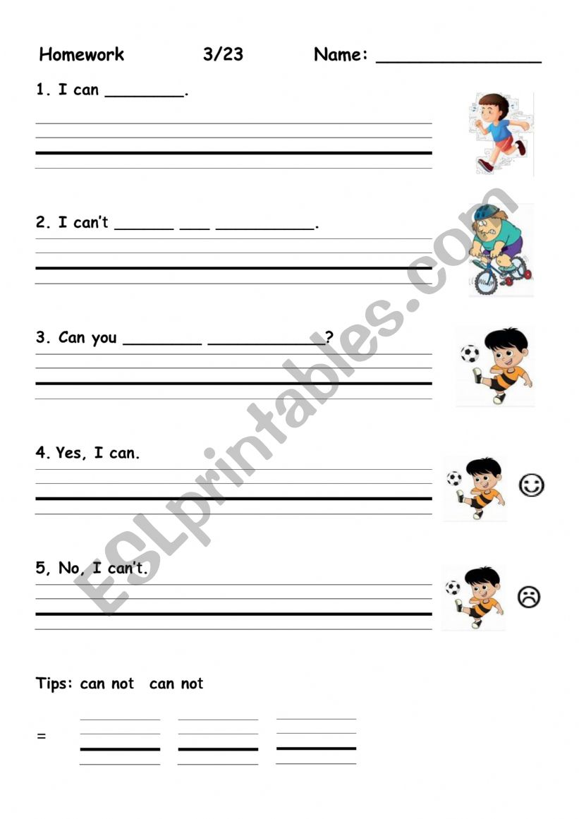 can and can�t worksheet