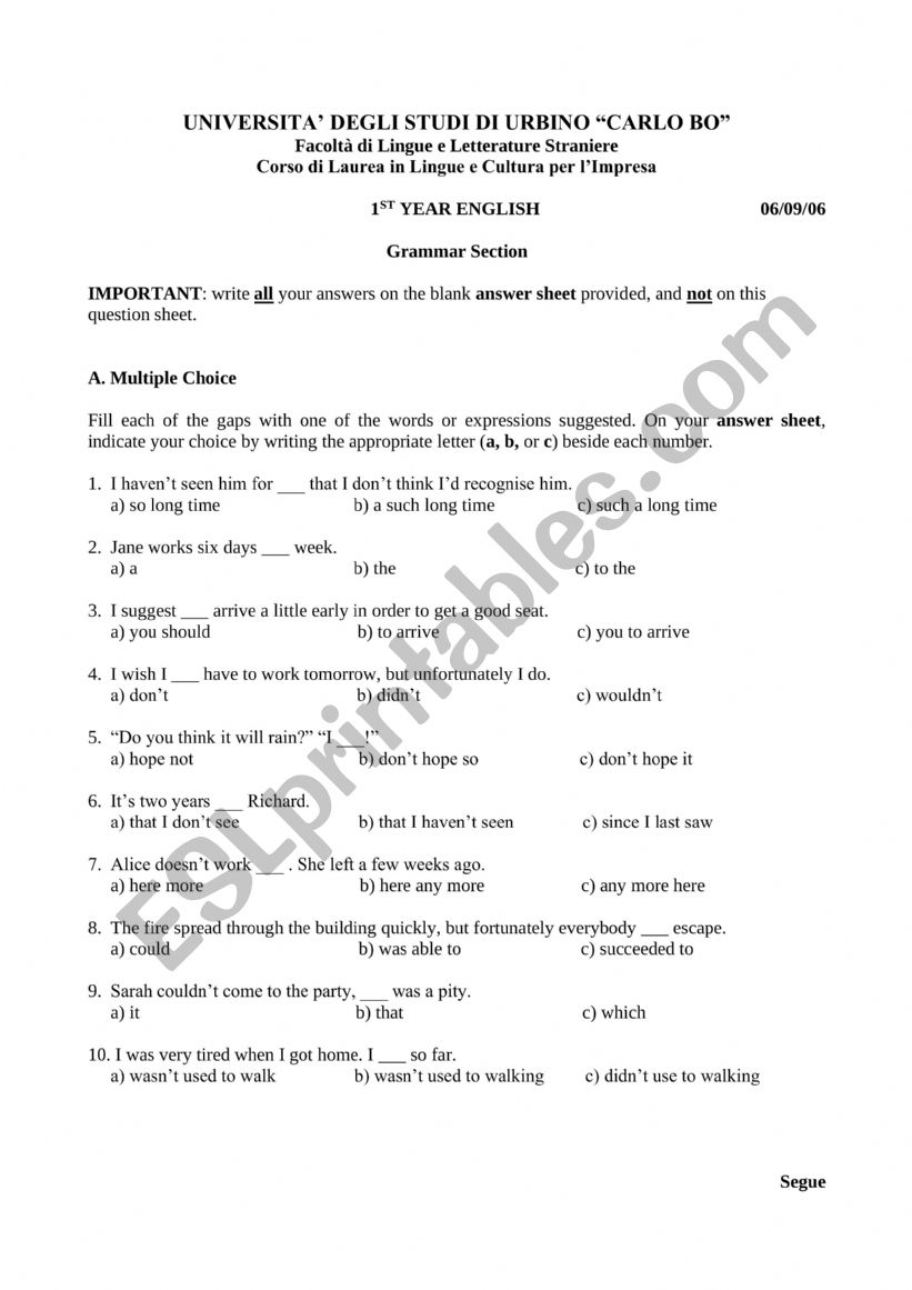 Test worksheet