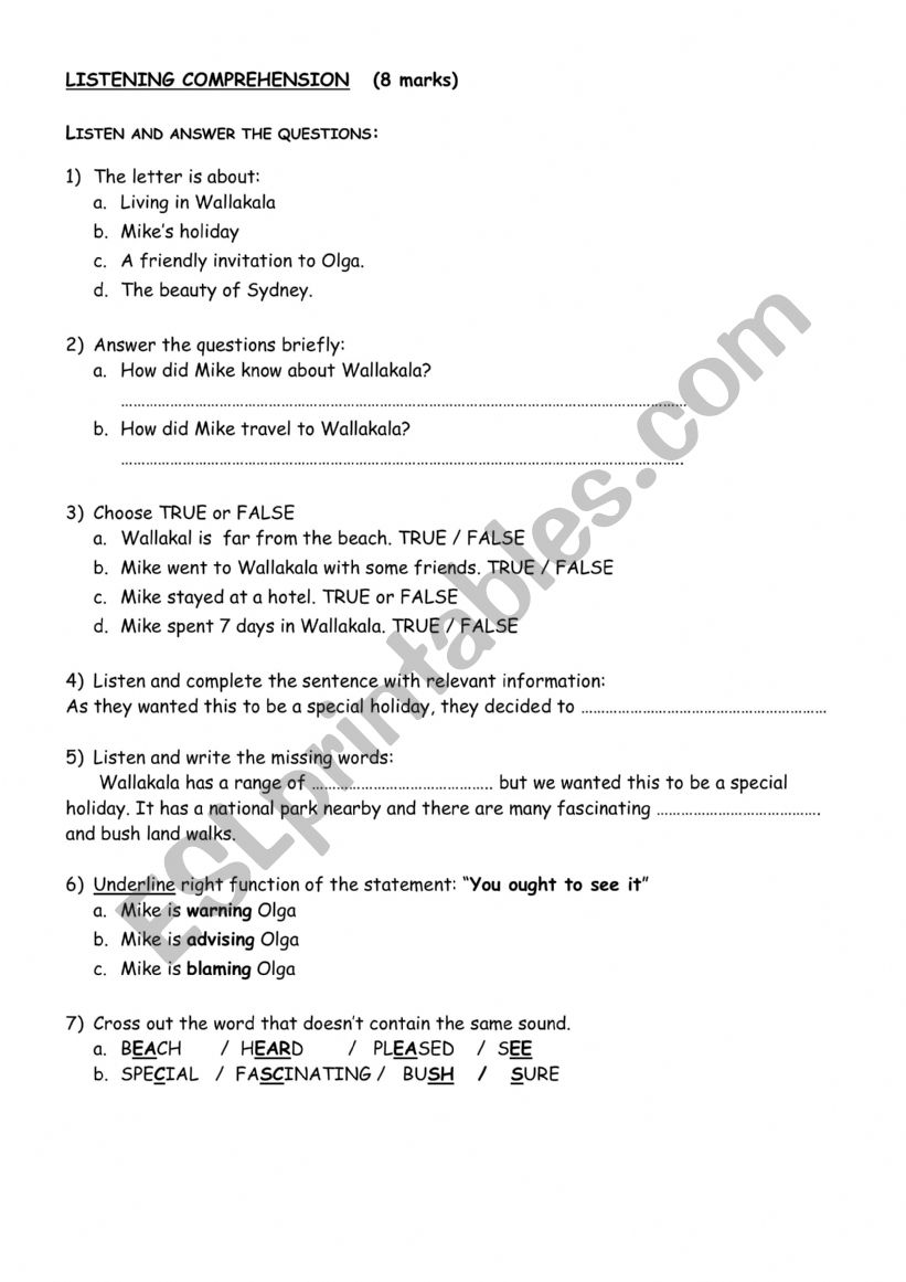 mid term test n1 for 2nd graders