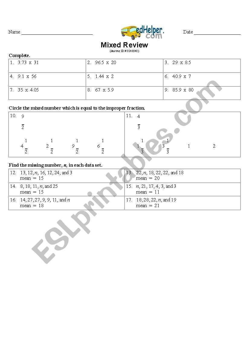 math worksheet