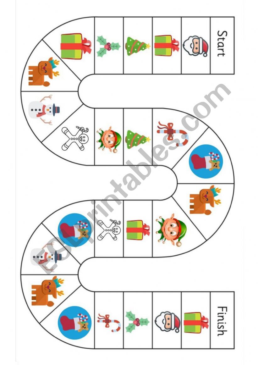 Christmas board game worksheet