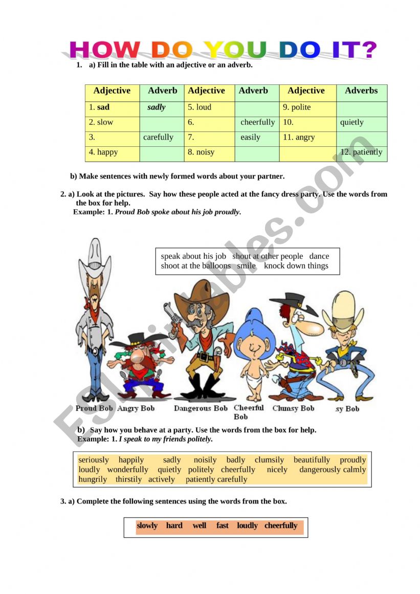 How do you do it? worksheet