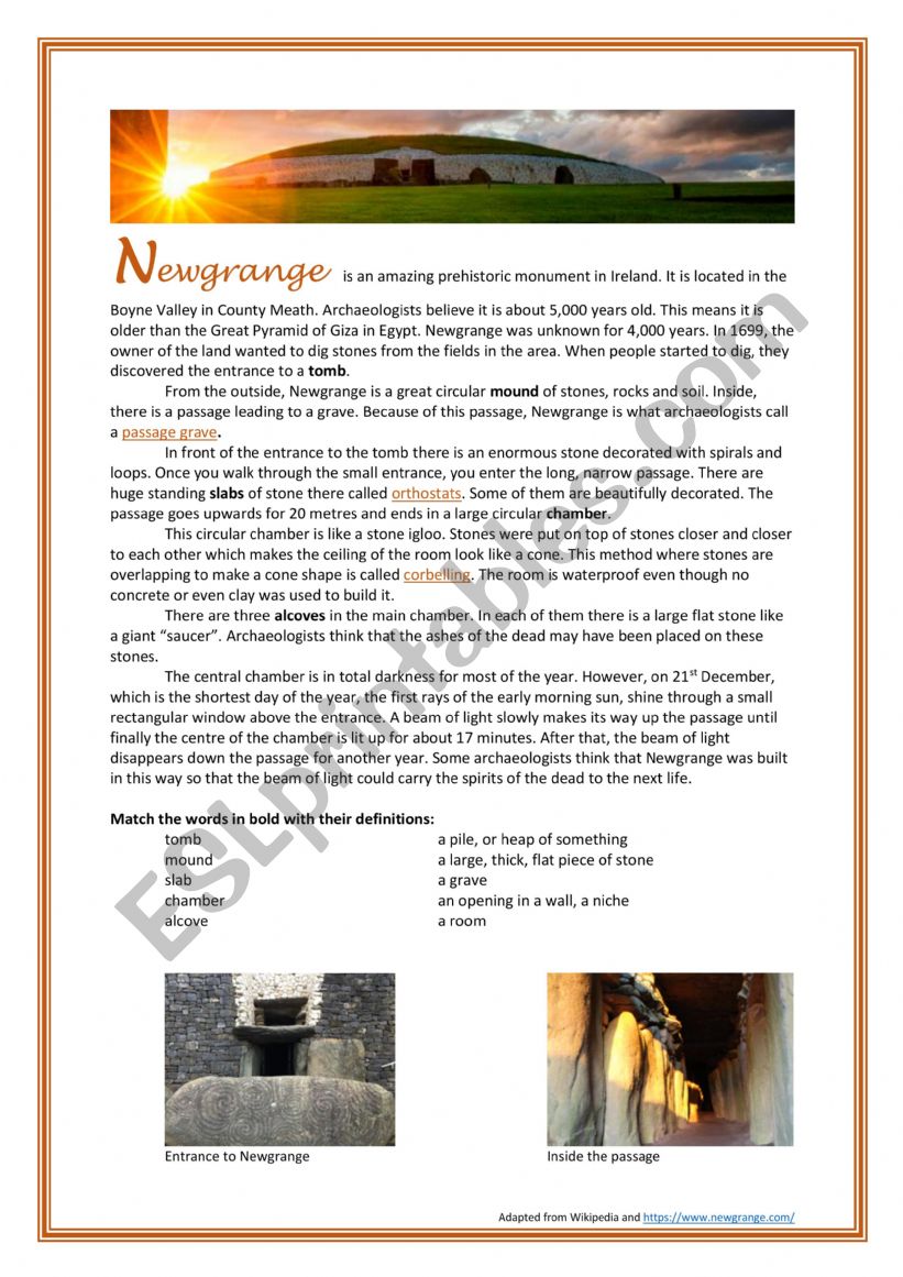 Newgrange - Reading Comprehension