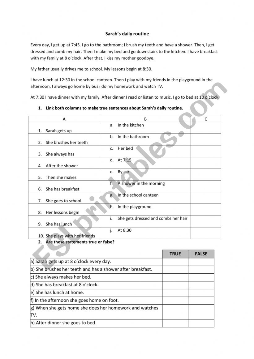 6th grade  worksheet