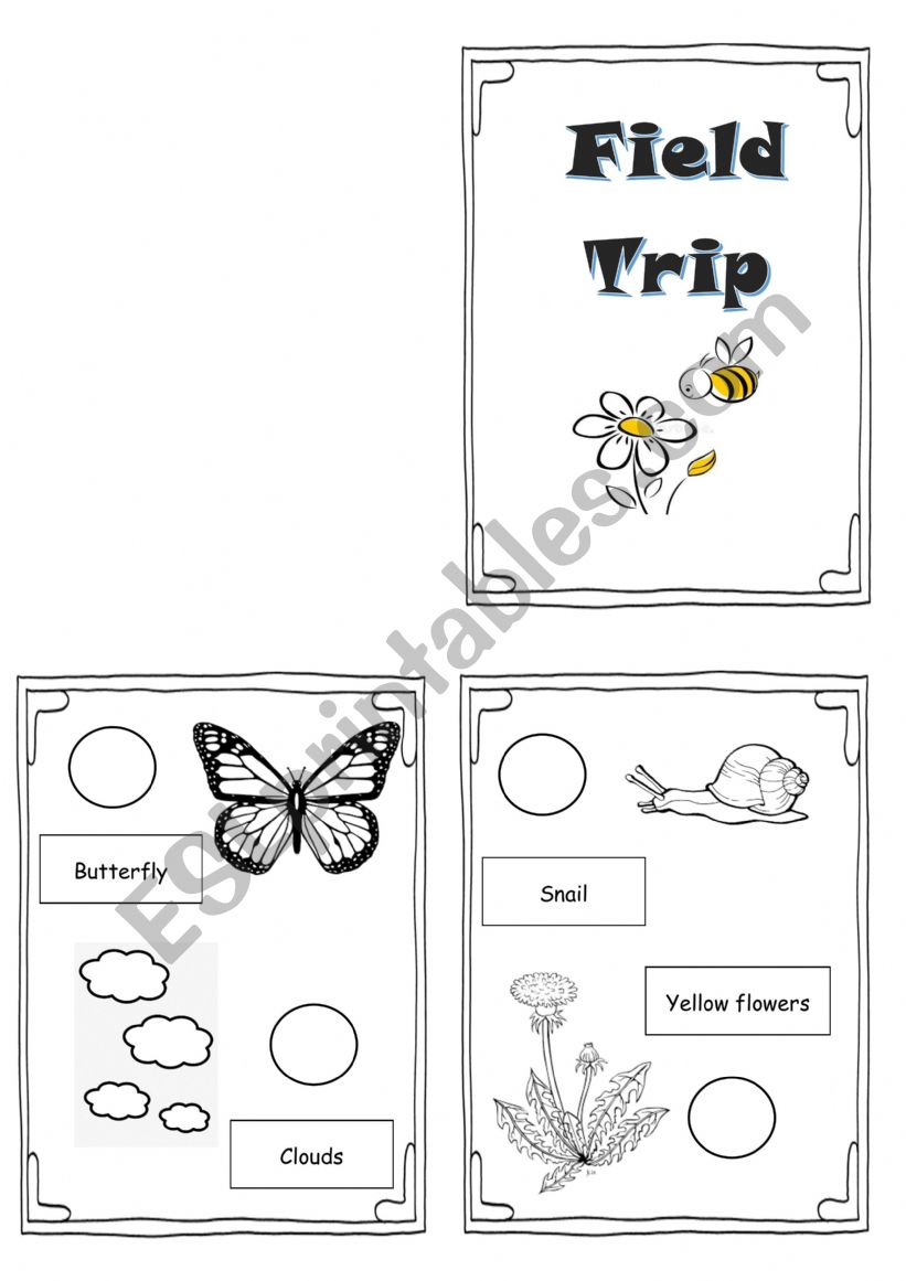 Park Scavenger Hunt Bookle worksheet