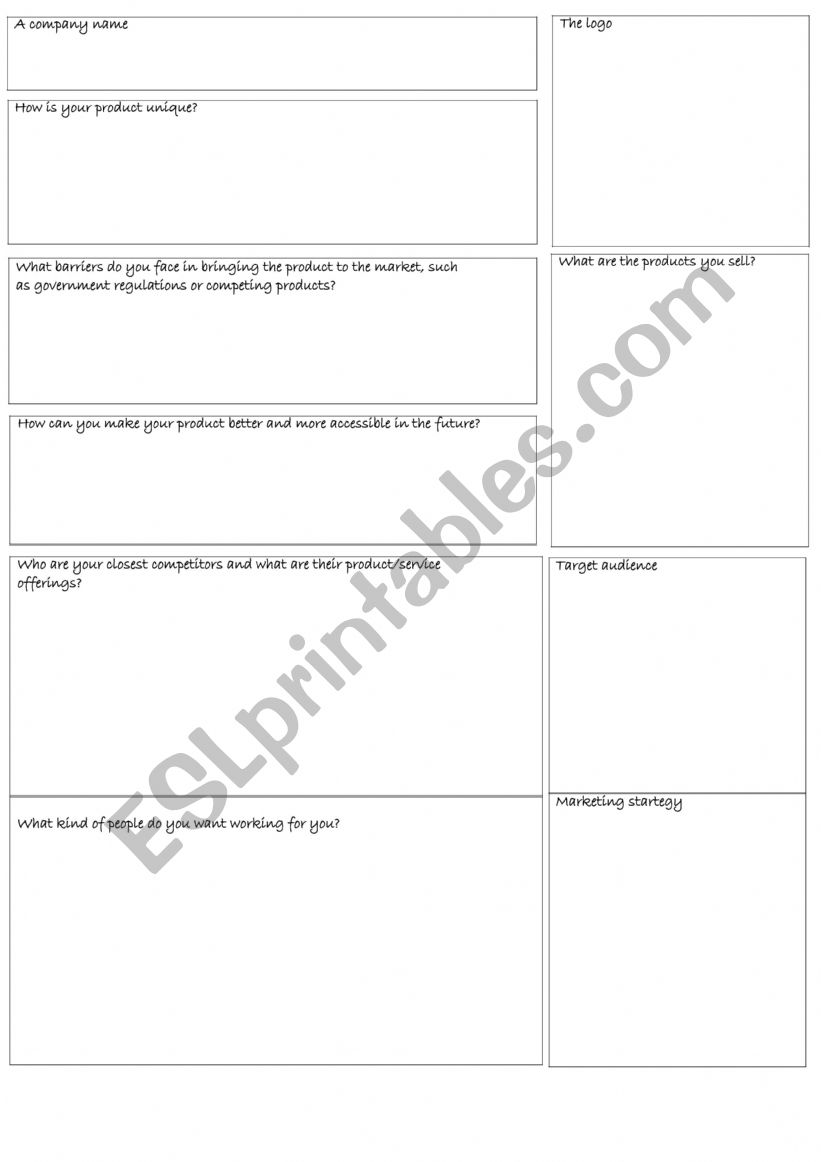 Bussines sheet worksheet