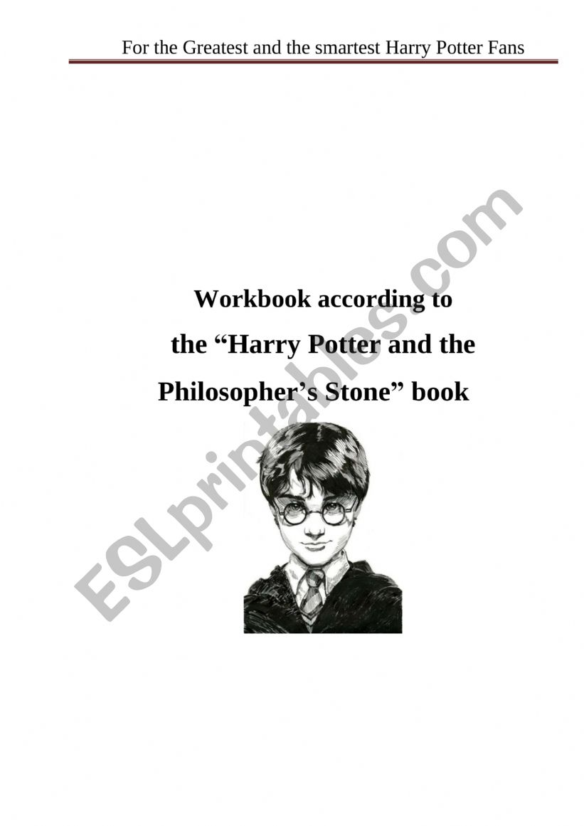 Workbook according to  the Harry Potter and the Philosophers Stone book 1