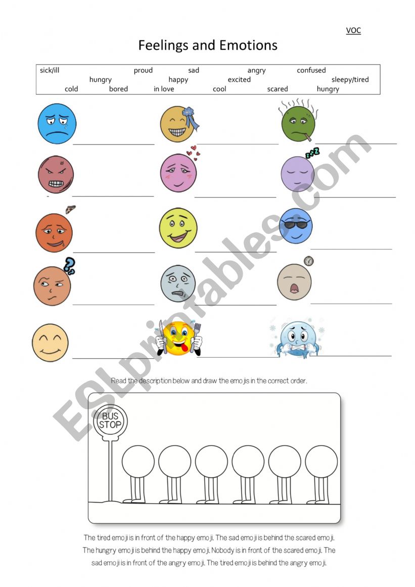 Feelings (Emoji) worksheet