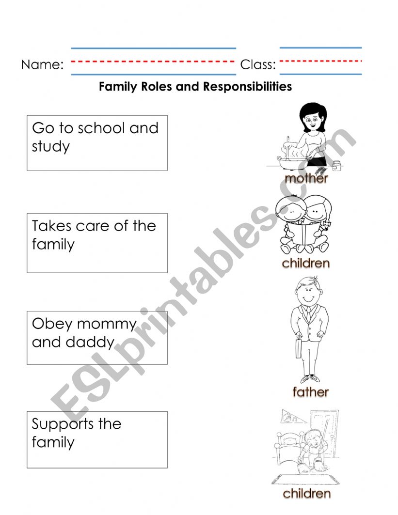 Family Roles worksheet