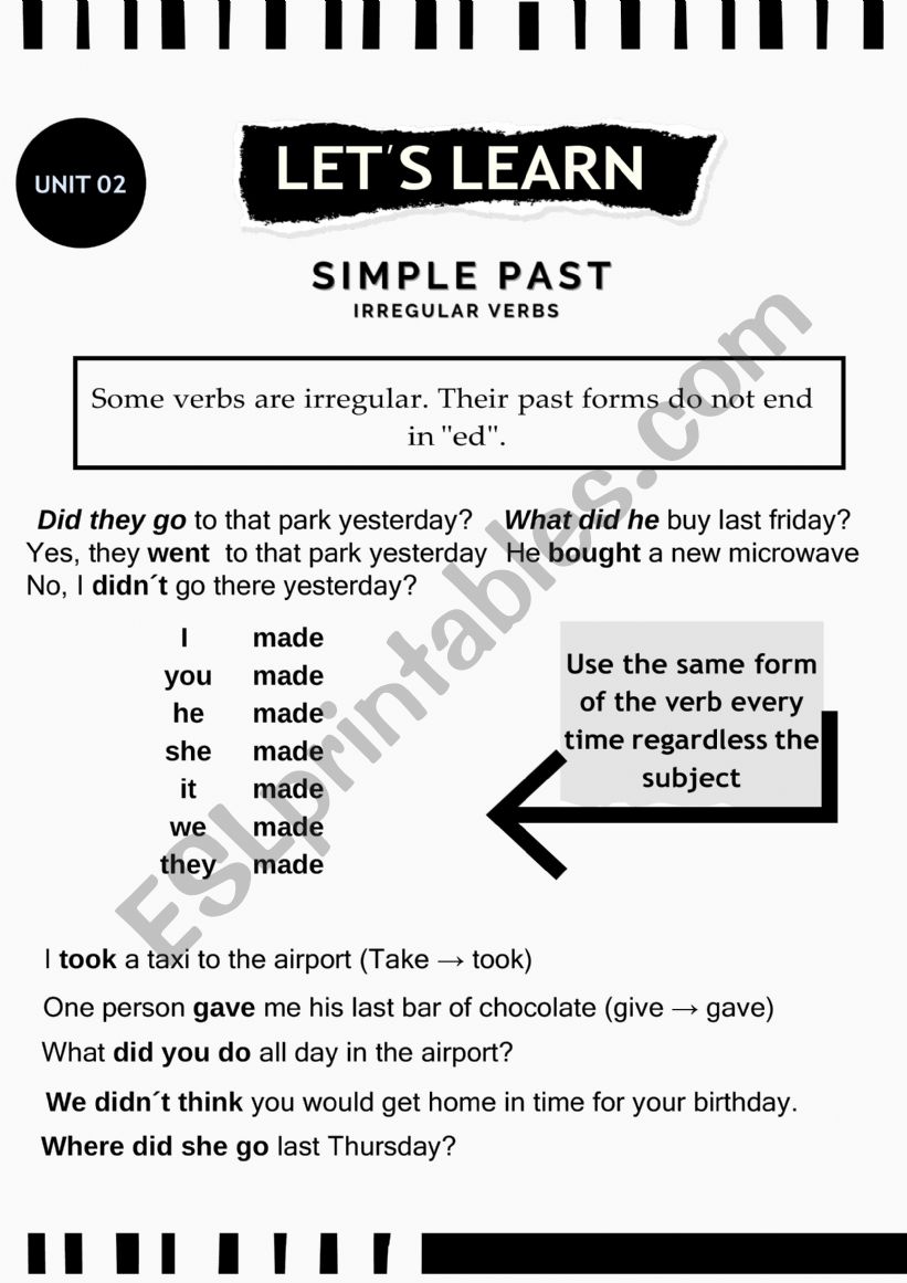 Simple past  worksheet