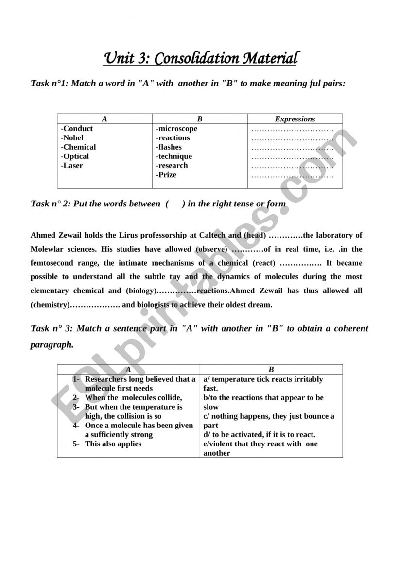 consolidation worksheet