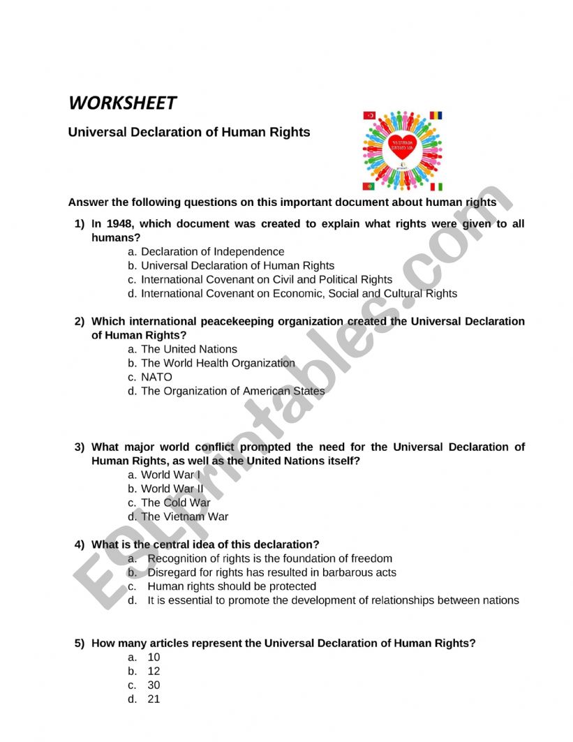 Human rights worksheet