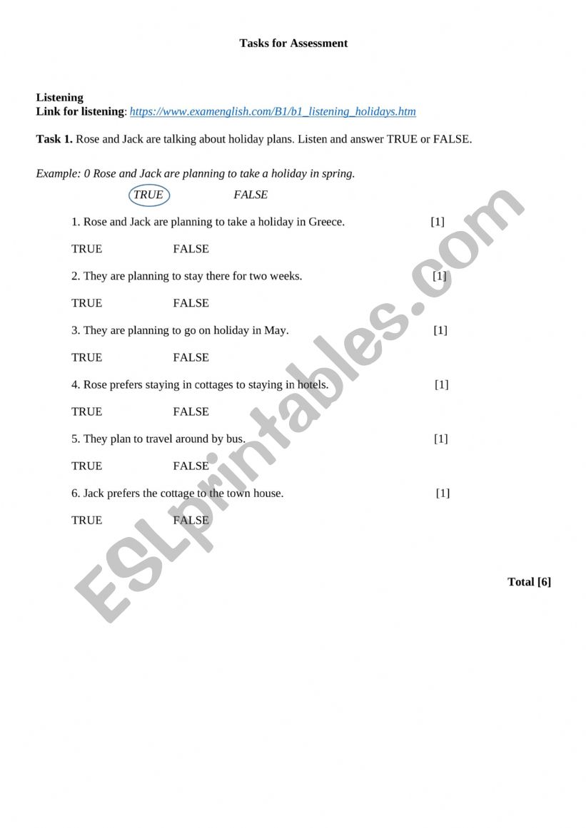 Assessment Esl Worksheet By Mari613 1810