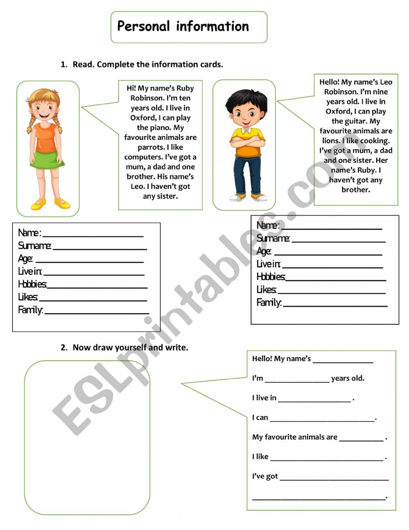 Reading Comprhension worksheet