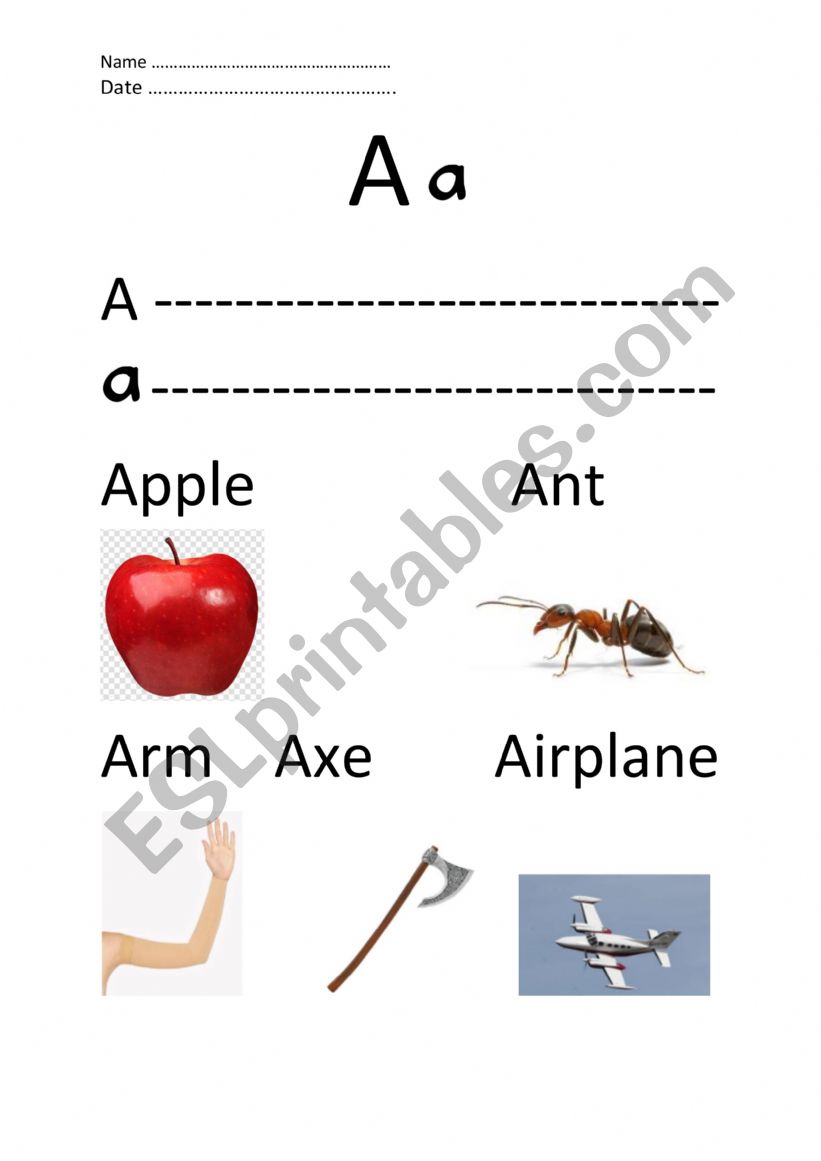 letters A and B worksheet