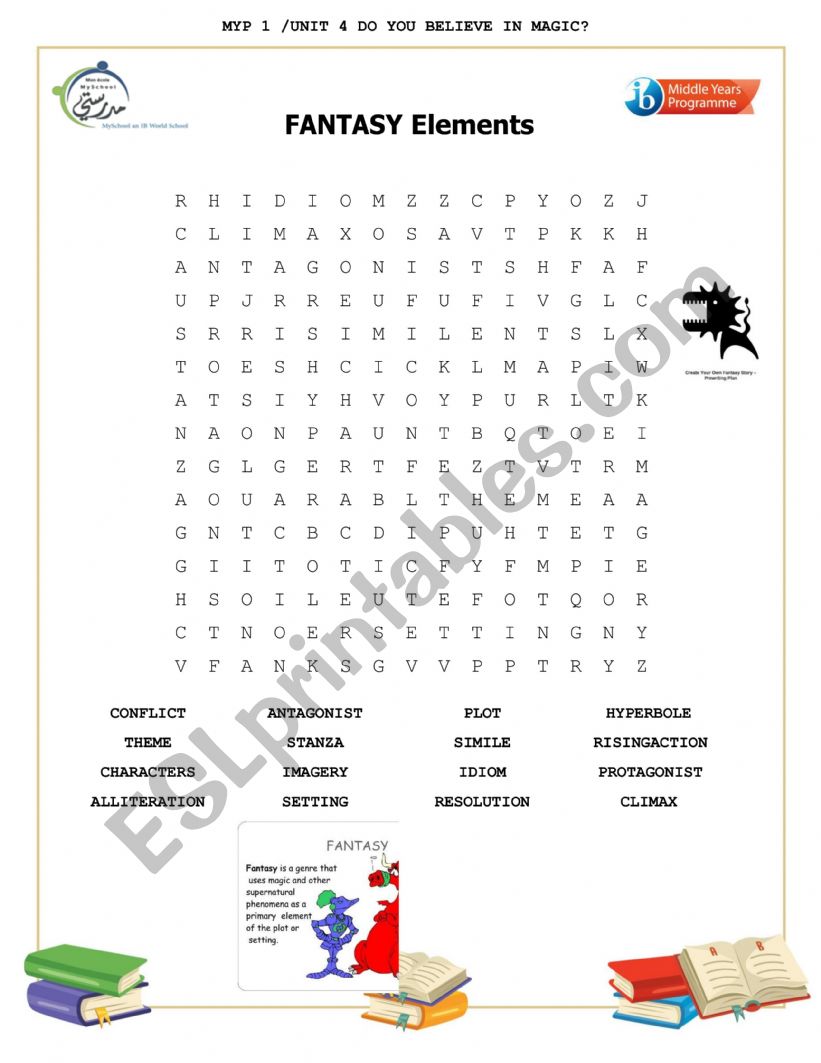 Fantasy elements worksheet