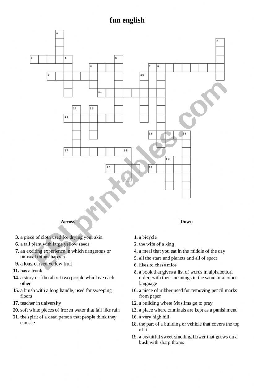 fun english puzzle worksheet worksheet