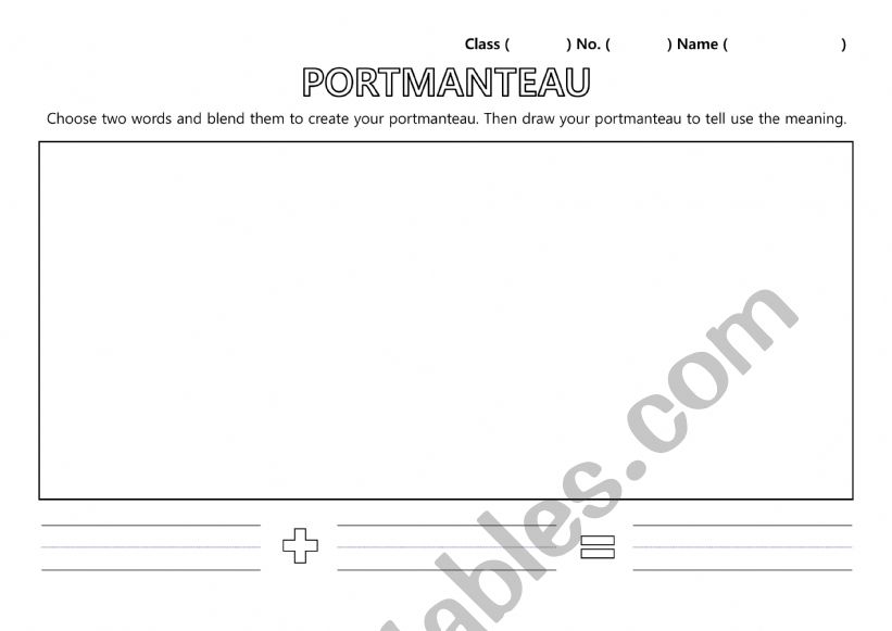 Portmanteau worksheet