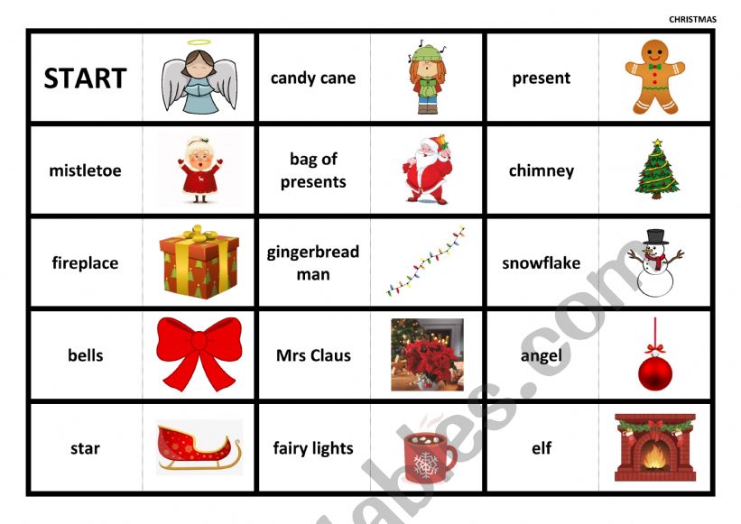 Christmas domino worksheet