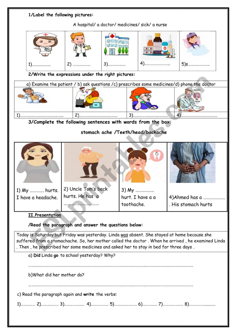 7th form what�s the matter worksheet