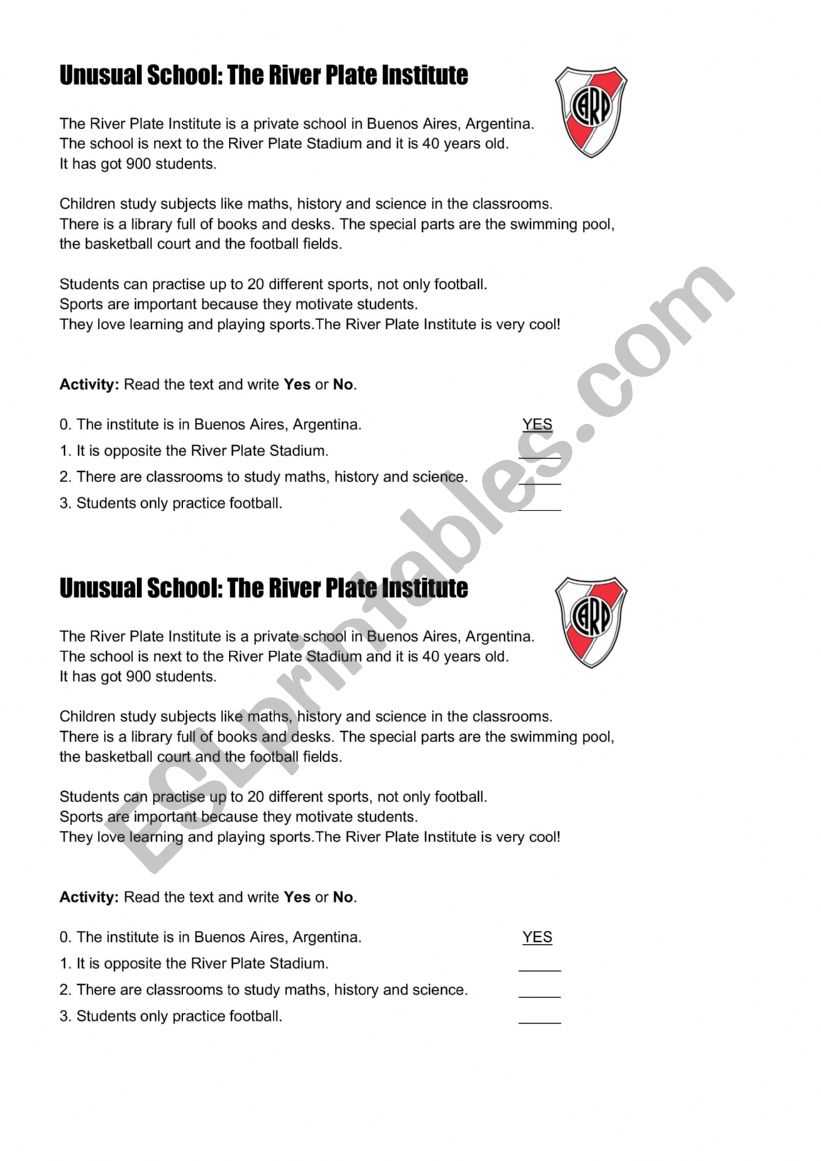 Reading-school-unusual worksheet