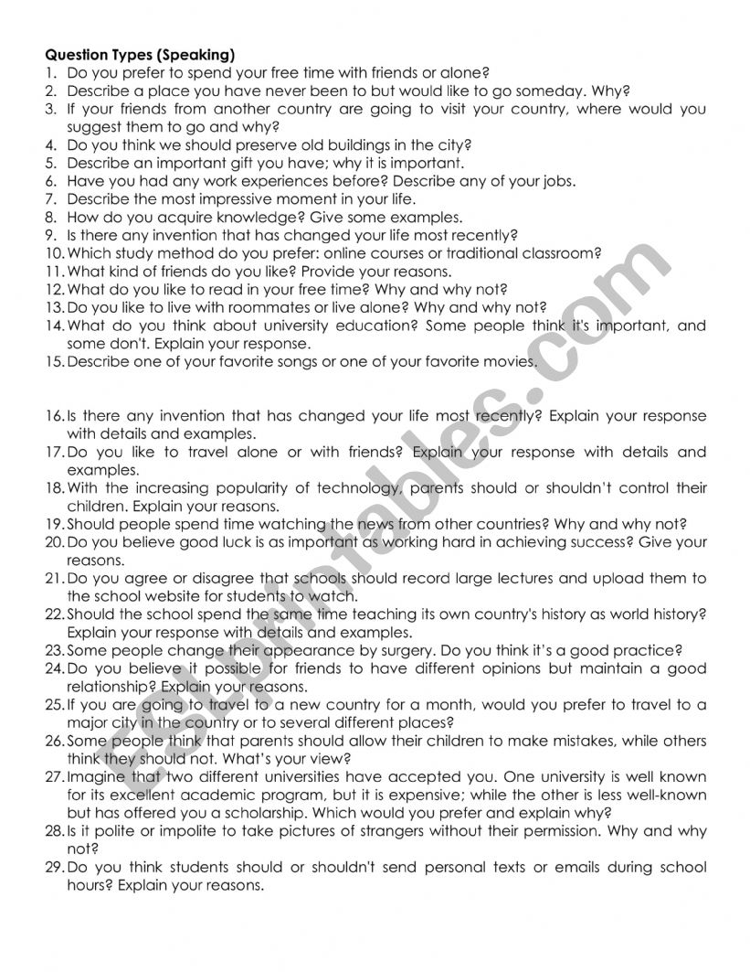 Study Skills  worksheet