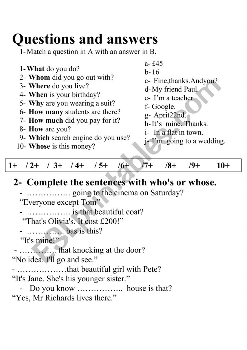 Wh Questions ESL Worksheet By AwaTrabelsi