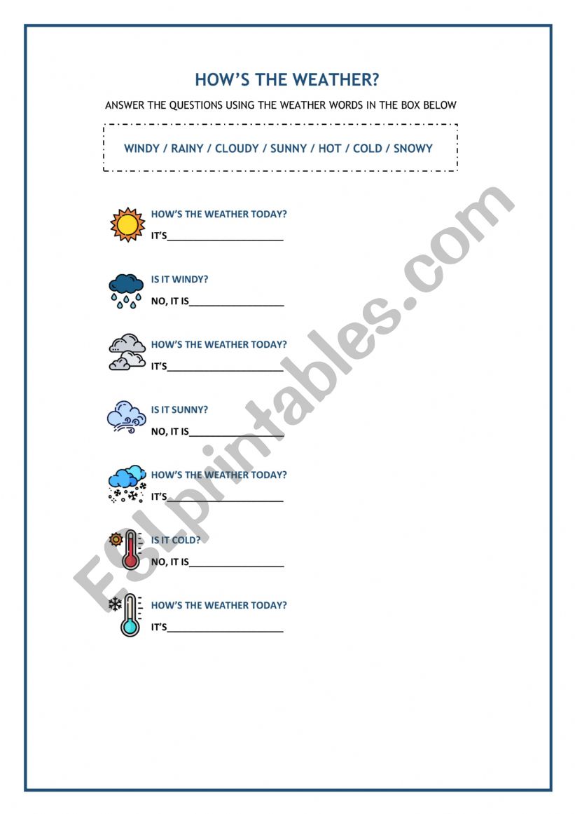 How�s the weather worksheet
